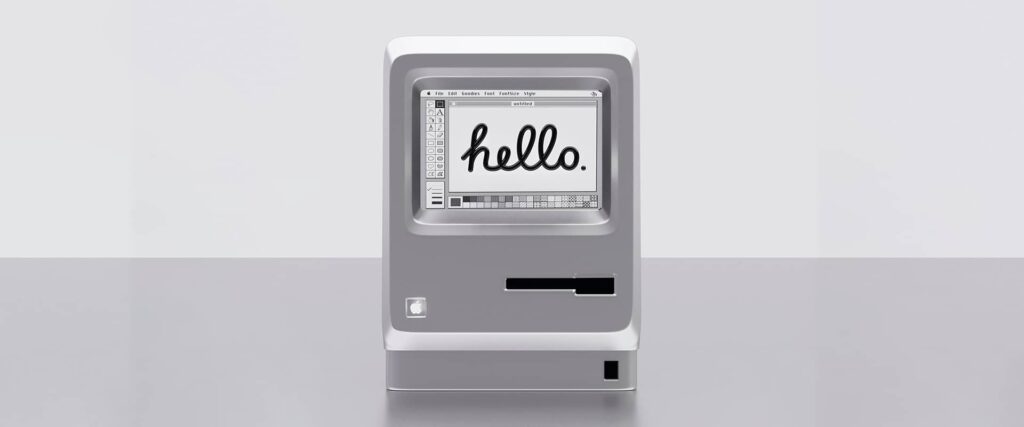 Un des premiers ordinateurs Macintosh.